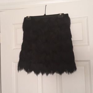 Black fringe skirt